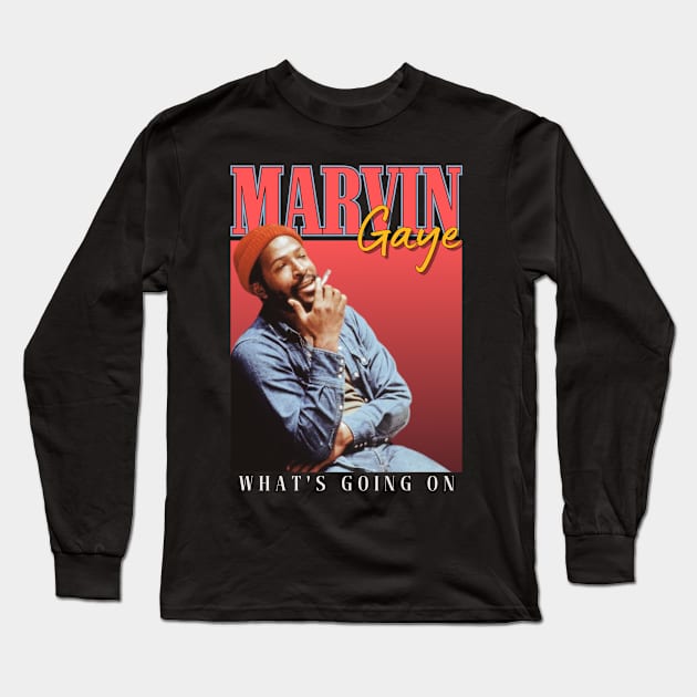 Marvin Gaye Vintage 1984 // What's Going On Original Fan Design Artwork Long Sleeve T-Shirt by A Design for Life